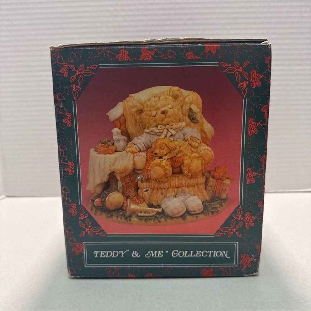 Vintage Teddy & Me Collection 1993 Christmas Holiday Teddy Bear Figure For Santa